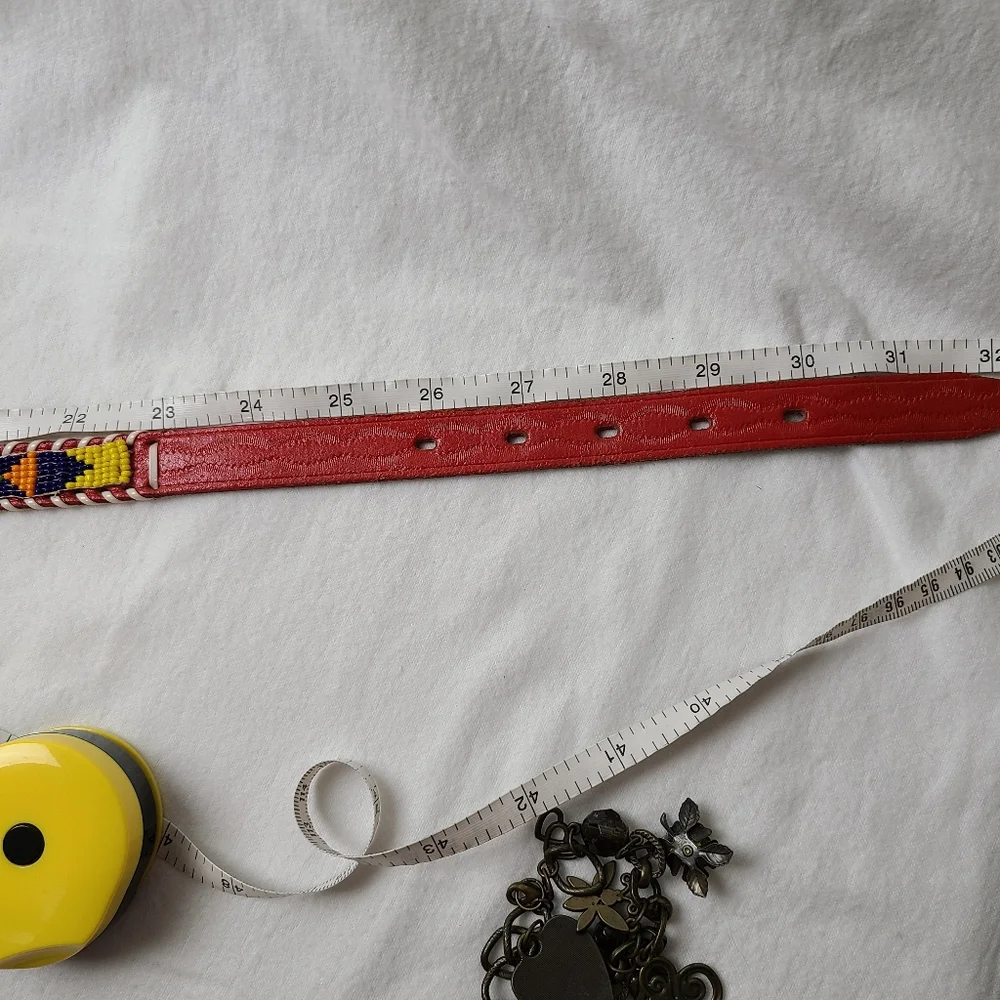 Beaded Belt Santa Fe tourist belt 1980s vtg 30